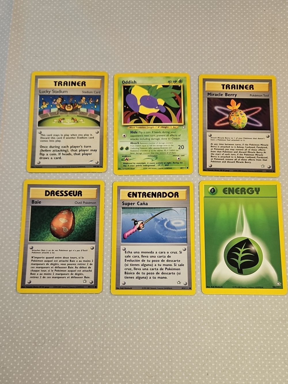 Vintage Pokemon Neo Destiny Neo Genesis American Spanish French